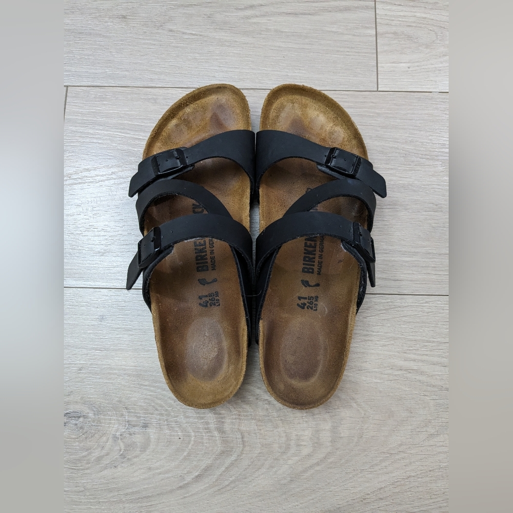 Women's Birkenstock Salina Strappy Slide, black, size 10
